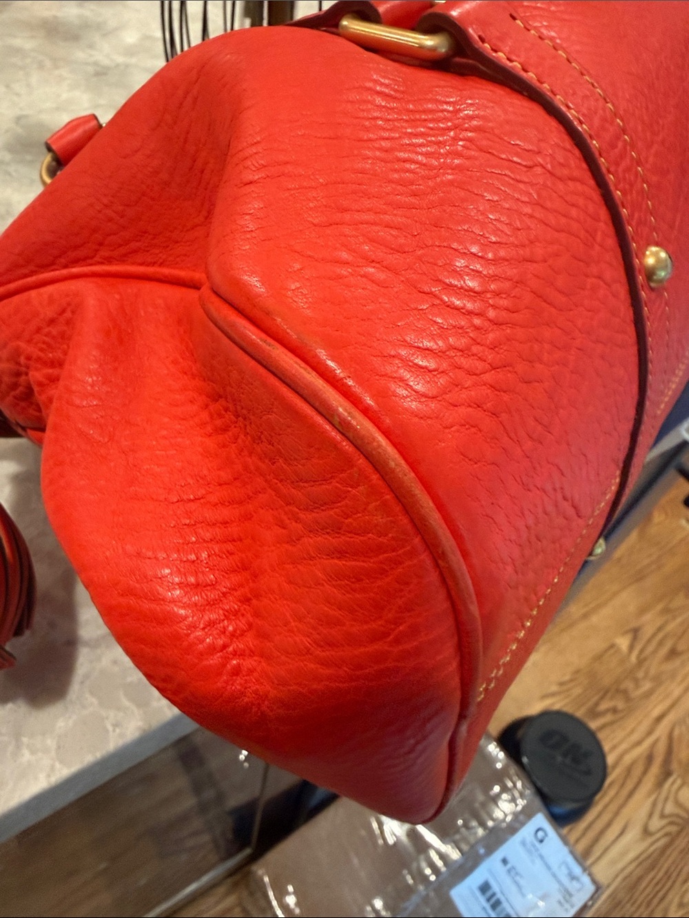 Dooney and Bourke large Florentine satchel in strawberry - Picture 7 of 12